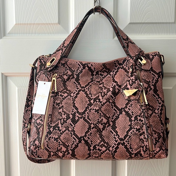 Jessica Simpson Roxanne Python Satchel - Picture 2 of 16